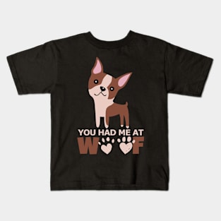 Woof I Love Dogs Kids T-Shirt